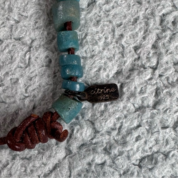 Blue Citrine & 925 Silver Mala Necklace - Picture 4 of 4